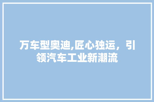 万车型奥迪,匠心独运，引领汽车工业新潮流