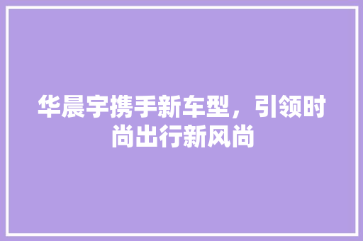 华晨宇携手新车型，引领时尚出行新风尚