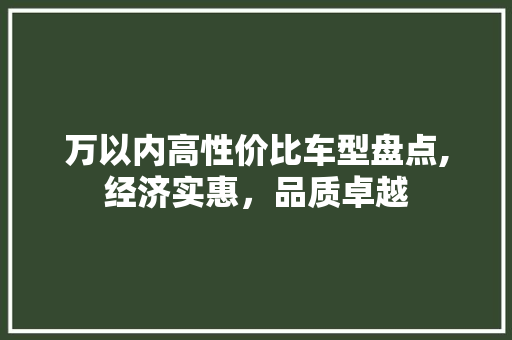 万以内高性价比车型盘点,经济实惠，品质卓越 车灯配件