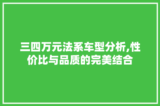 三四万元法系车型分析,性价比与品质的完美结合