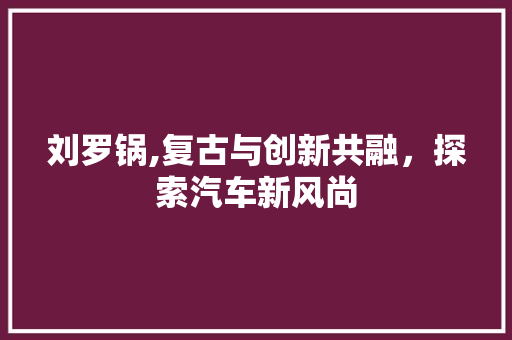 刘罗锅,复古与创新共融，探索汽车新风尚