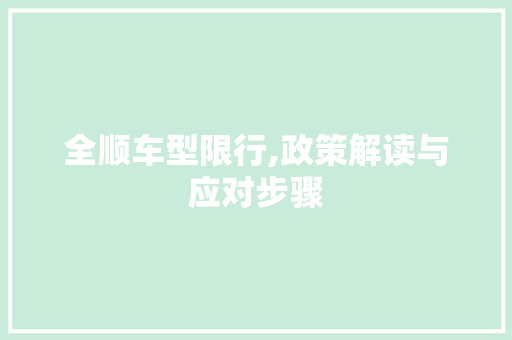 全顺车型限行,政策解读与应对步骤