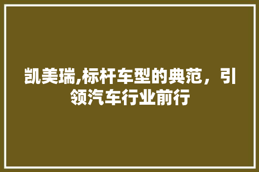 凯美瑞,标杆车型的典范，引领汽车行业前行