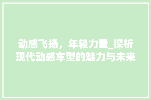 动感飞扬，年轻力量_探析现代动感车型的魅力与未来