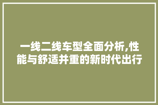一线二线车型全面分析,性能与舒适并重的新时代出行选择