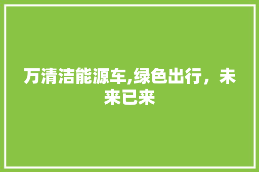 万清洁能源车,绿色出行，未来已来