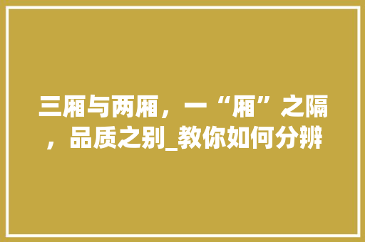 三厢与两厢，一“厢”之隔，品质之别_教你如何分辨车型