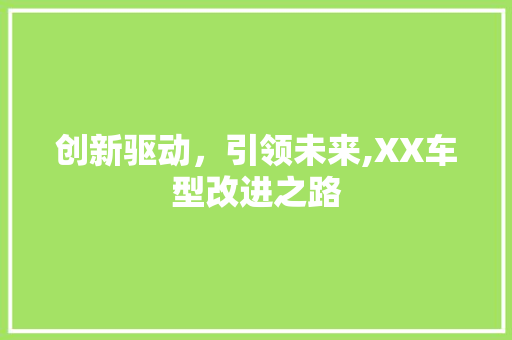 创新驱动，引领未来,XX车型改进之路