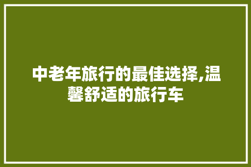 中老年旅行的最佳选择,温馨舒适的旅行车