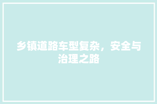 乡镇道路车型复杂，安全与治理之路