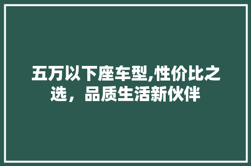 五万以下座车型,性价比之选，品质生活新伙伴