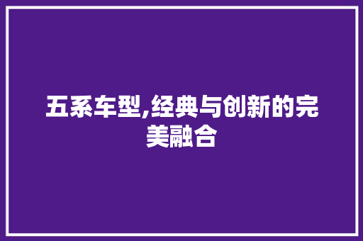 五系车型,经典与创新的完美融合
