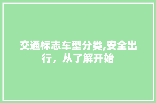 交通标志车型分类,安全出行，从了解开始