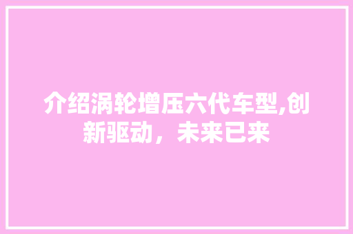 介绍涡轮增压六代车型,创新驱动，未来已来