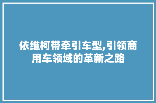 依维柯带牵引车型,引领商用车领域的革新之路