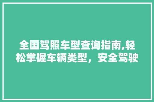 全国驾照车型查询指南,轻松掌握车辆类型，安全驾驶无忧