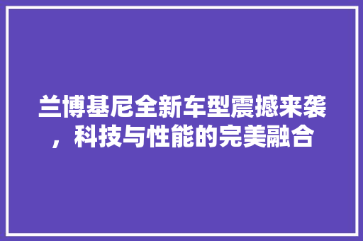 兰博基尼全新车型震撼来袭，科技与性能的完美融合