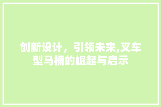 创新设计，引领未来,叉车型马桶的崛起与启示