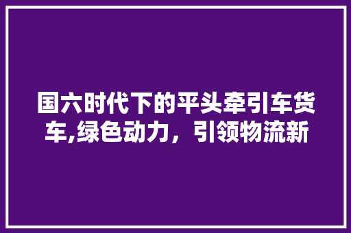 国六时代下的平头牵引车货车,绿色动力，引领物流新潮流