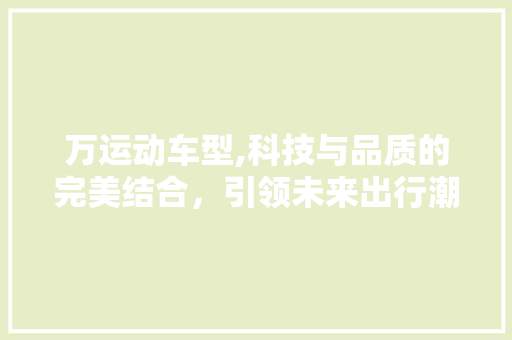 万运动车型,科技与品质的完美结合，引领未来出行潮流