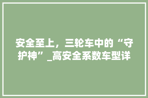 安全至上，三轮车中的“守护神”_高安全系数车型详细分析 底盘配件