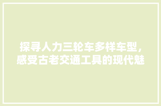 探寻人力三轮车多样车型，感受古老交通工具的现代魅力