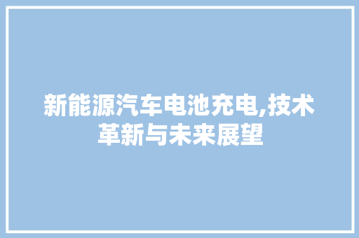 新能源汽车电池充电,技术革新与未来展望 蓄电池配件