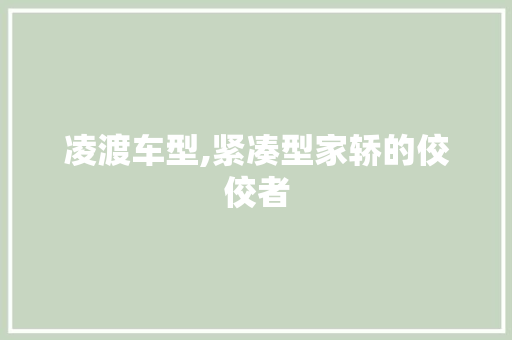 凌渡车型,紧凑型家轿的佼佼者