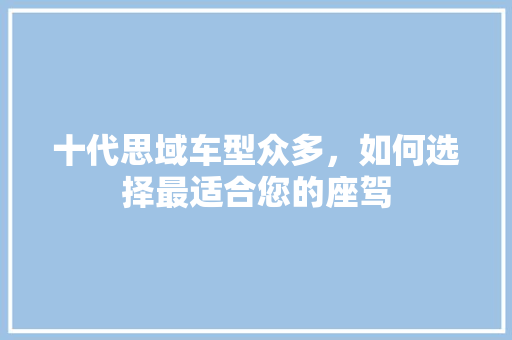 十代思域车型众多，如何选择最适合您的座驾