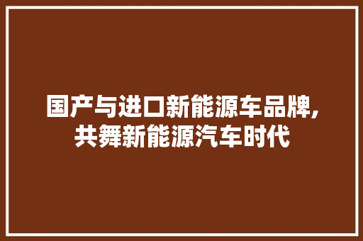 国产与进口新能源车品牌,共舞新能源汽车时代