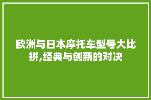 欧洲与日本摩托车型号大比拼,经典与创新的对决