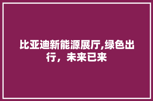 比亚迪新能源展厅,绿色出行，未来已来