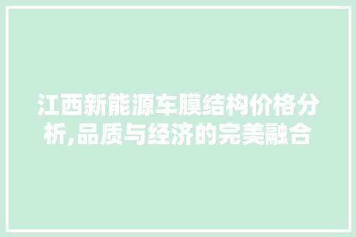 江西新能源车膜结构价格分析,品质与经济的完美融合