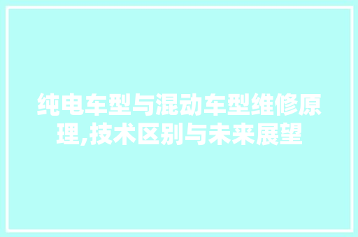 纯电车型与混动车型维修原理,技术区别与未来展望