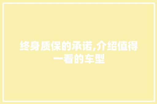 终身质保的承诺,介绍值得一看的车型