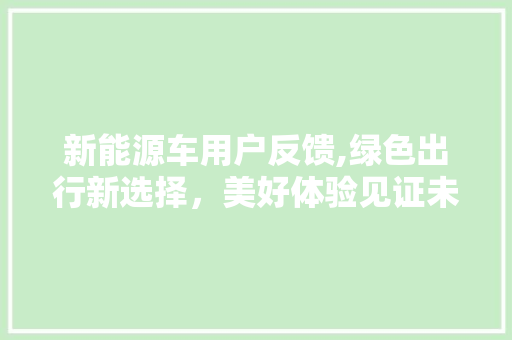 新能源车用户反馈,绿色出行新选择，美好体验见证未来 底盘配件