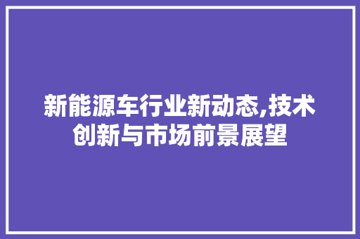 新能源车行业新动态,技术创新与市场前景展望 车灯配件