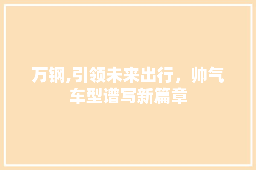 万钢,引领未来出行，帅气车型谱写新篇章