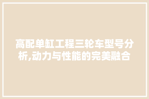 高配单缸工程三轮车型号分析,动力与性能的完美融合