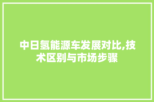 中日氢能源车发展对比,技术区别与市场步骤