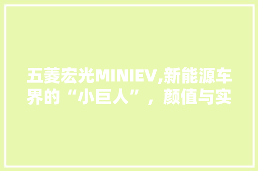 五菱宏光MINIEV,新能源车界的“小巨人”，颜值与实力并存