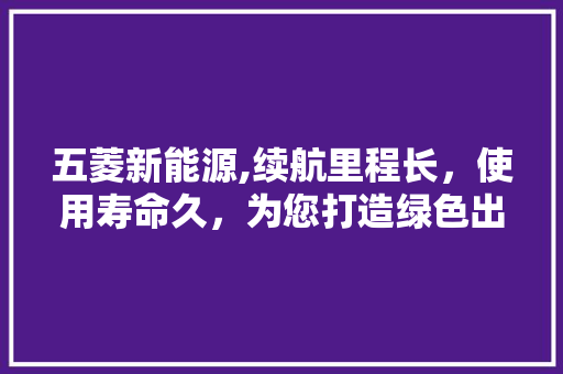 五菱新能源,续航里程长，使用寿命久，为您打造绿色出行新体验