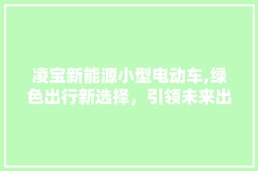 凌宝新能源小型电动车,绿色出行新选择，引领未来出行潮流