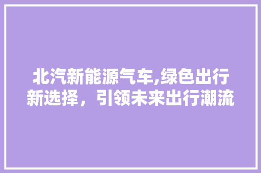 北汽新能源气车,绿色出行新选择，引领未来出行潮流