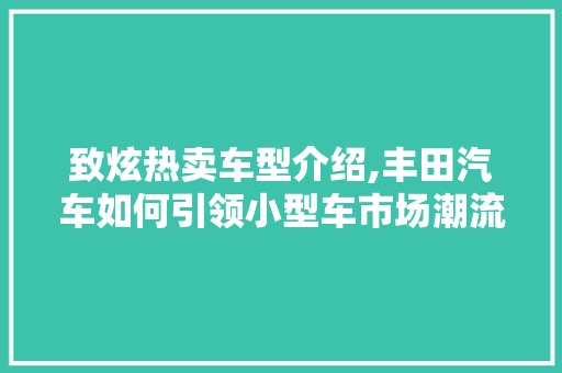 致炫热卖车型介绍,丰田汽车如何引领小型车市场潮流