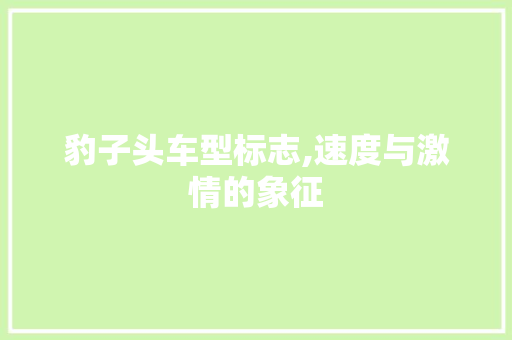 豹子头车型标志,速度与激情的象征
