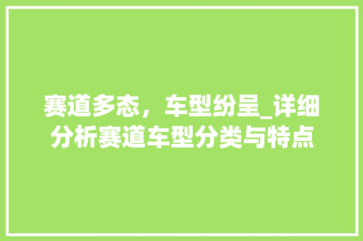 赛道多态，车型纷呈_详细分析赛道车型分类与特点