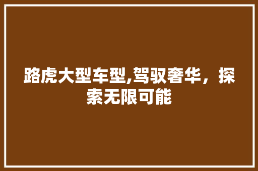 路虎大型车型,驾驭奢华，探索无限可能