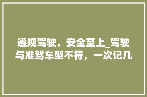 遵规驾驶，安全至上_驾驶与准驾车型不符，一次记几分，你了解吗 车灯配件