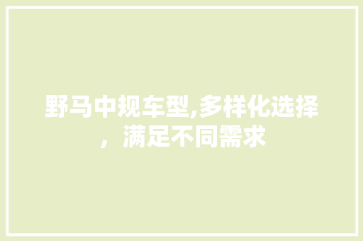 野马中规车型,多样化选择，满足不同需求 车灯配件